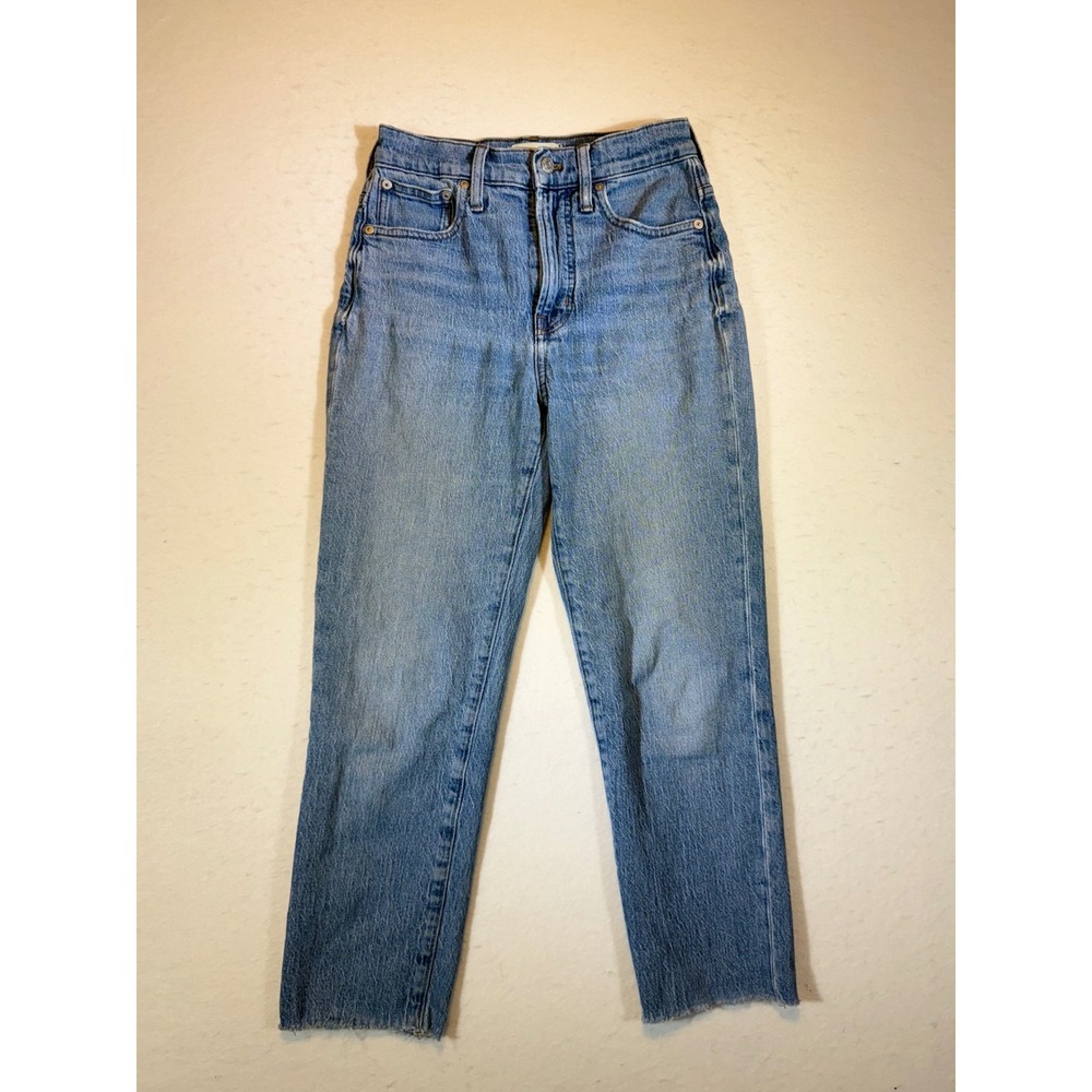 Madewell The Perfect Vintage Jean Women's Size 24P High Rise Raw Hem Blue Denim